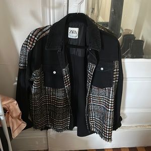Zara Black and Plaid Jacket